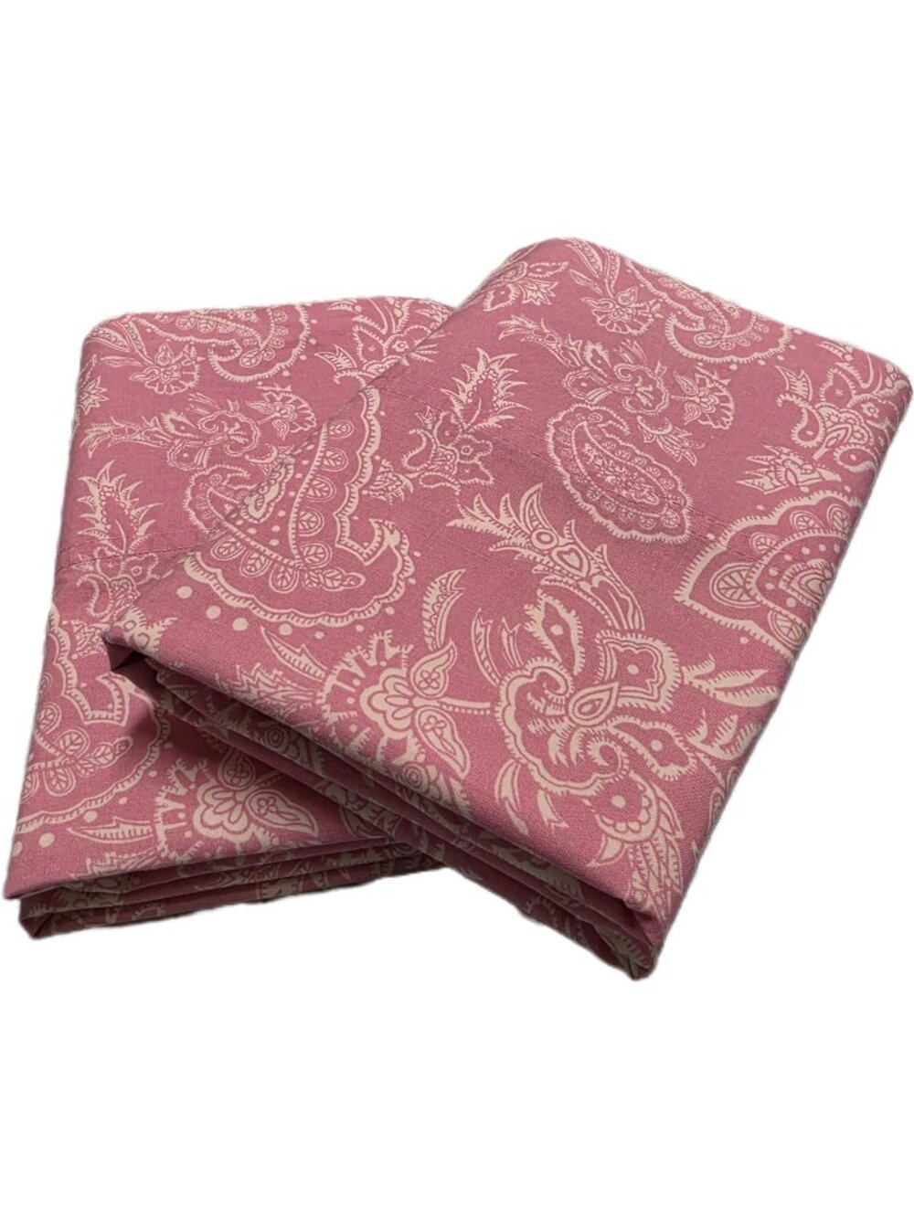 Lands End Vintage Pink Paisley Pillowcases Set (2)